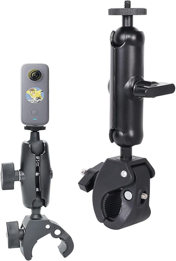 Motorcycle Mount for I-ns-ta360 One X3 / One X2 / One RS/One R/G-oP-ro H-e-ro, Double Ball Handlebar Mount for Action Camera (Black) Motorcycle Mount for I-ns-ta360 One X3 / One X2 / One RS/One R/G-oP-ro H-e-ro, Double Ball Handlebar Mount for Action Camera (Black)